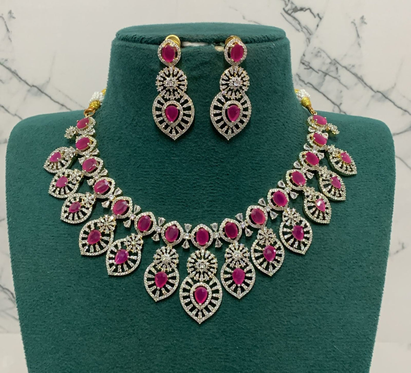 American Diamond Stones Bridal Necklace