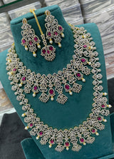 American Diamond Stones Bridal Combo Set - Nakshatra Jewels