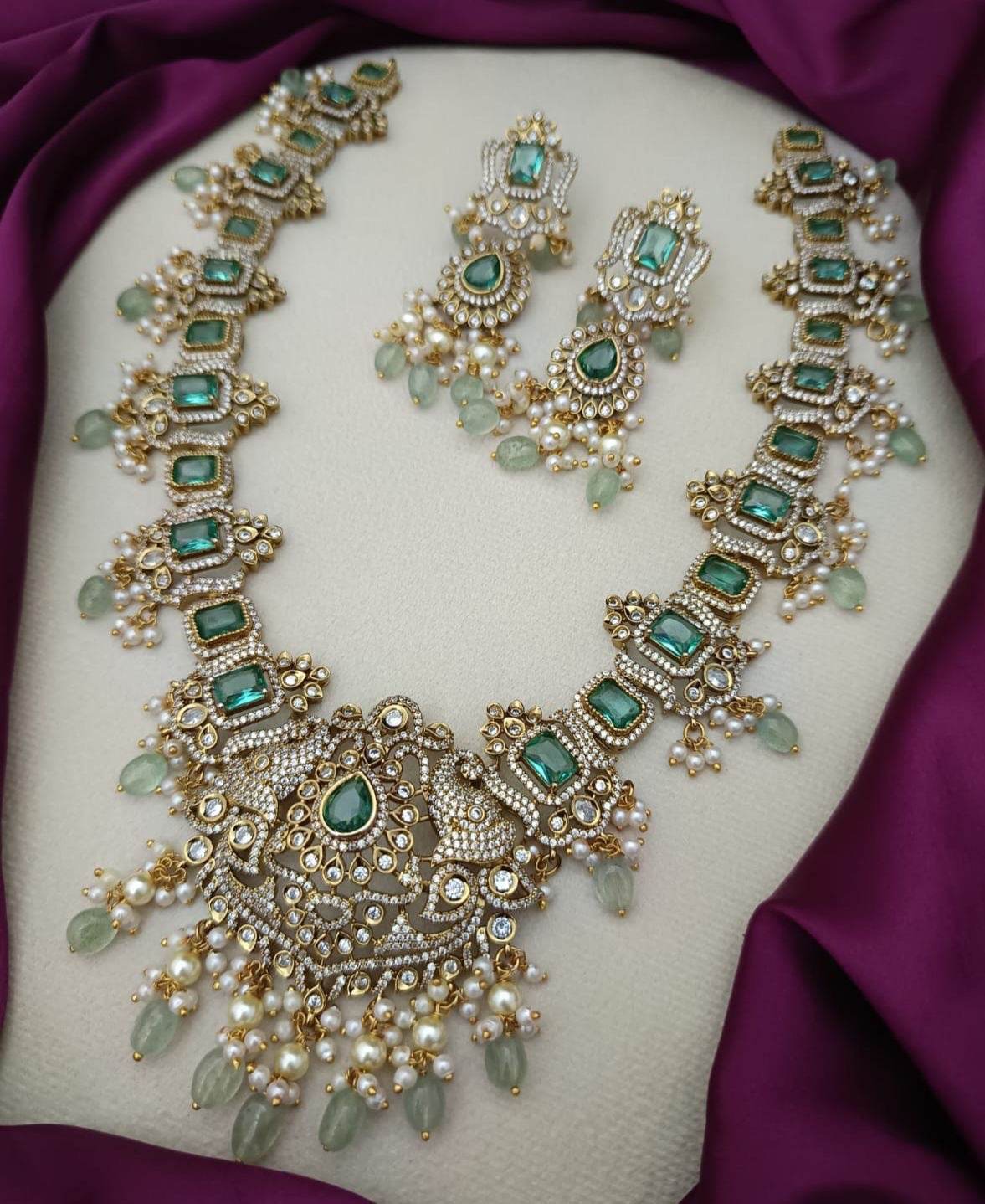 Victorian Polish with AD Stones Bridal Haram