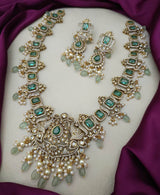 Victorian Polish with AD Stones Bridal Haram - Nakshatra Jewels