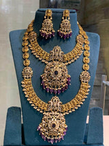 Victorian Polish with AD Stones & Nakshi Work Bridal Combo - Nakshatra Jewels