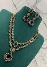 Victorian Polish AD Stones Layer Necklace