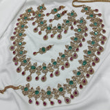 Victorian Polish with Diamond Stones Bridal Combo Set - Nakshatra Jewels