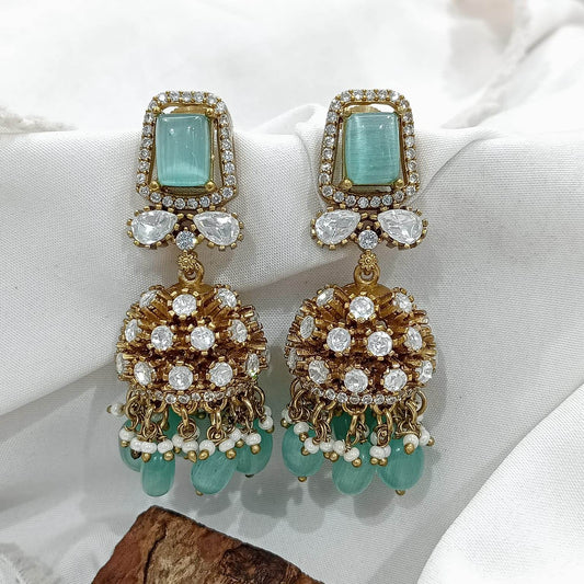 Mossianite Stones Bridal Earrings - Nakshatra Jewels