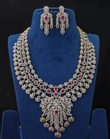American Diamond Stones Bridal Haram - Nakshatra Jewels
