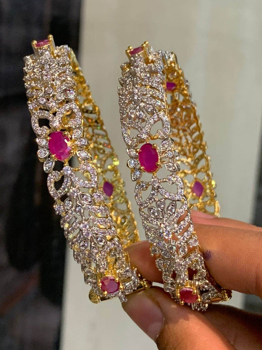 AD Stone openable Bangles - Nakshatra Jewels