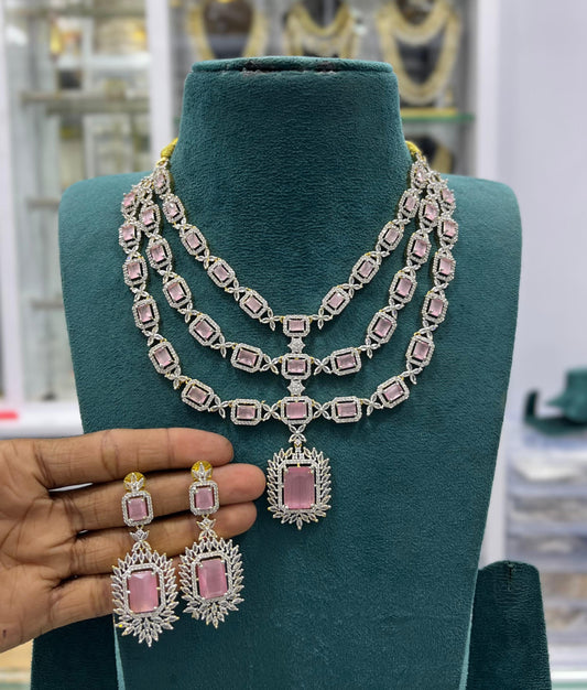 American Diamond Stones Layer Necklace