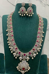 American Diamond Stones Bridal Haram - Nakshatra Jewels