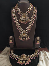 Moissanite Stones Bridal Set - Pink - Nakshatra Jewels