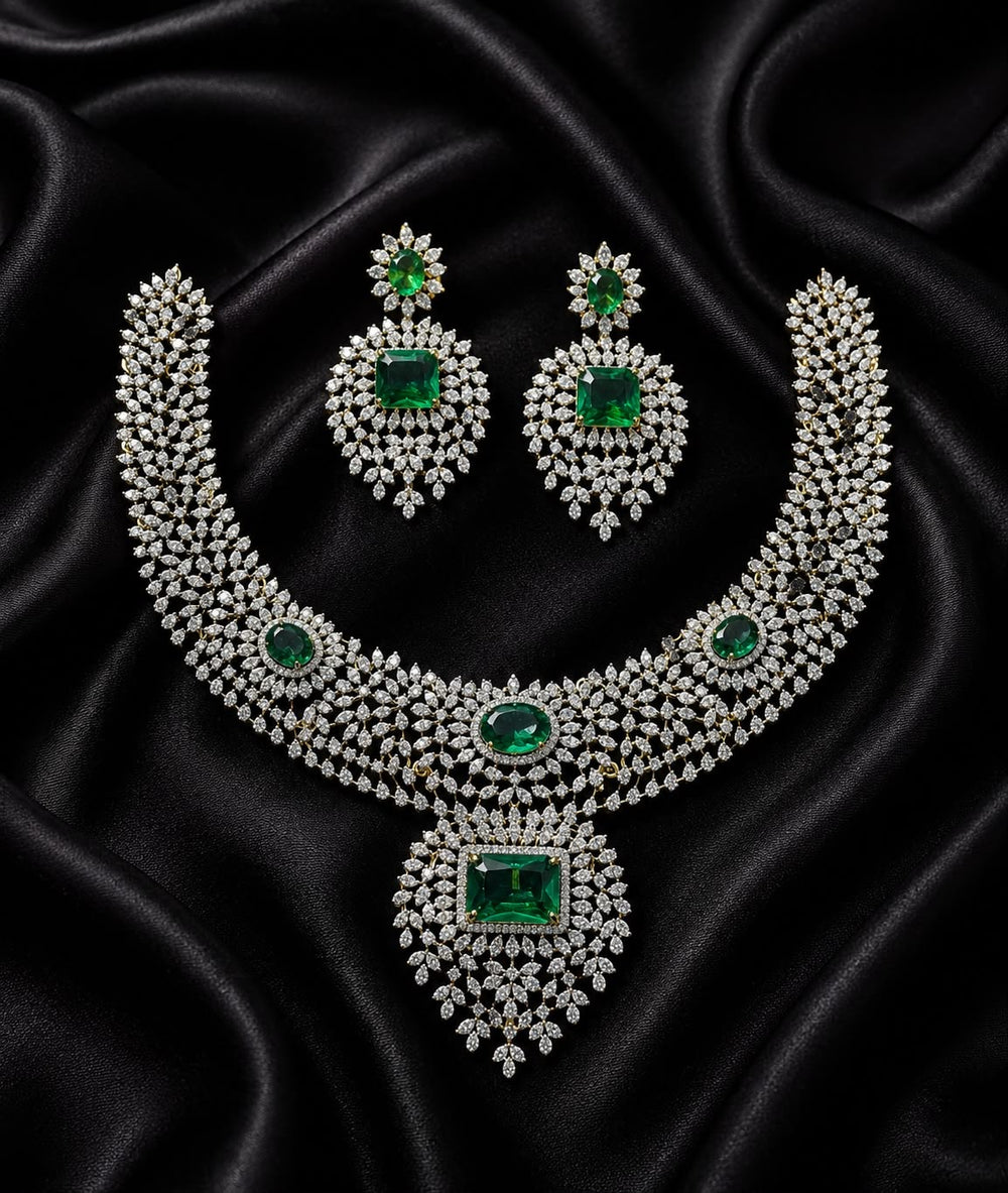 American Diamond Stones Bridal Necklace