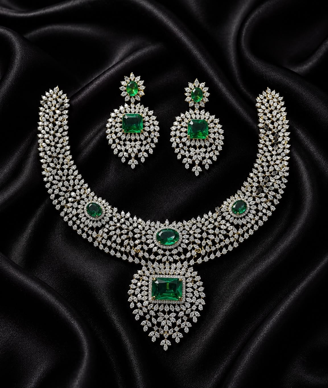 American Diamond Stones Bridal Necklace