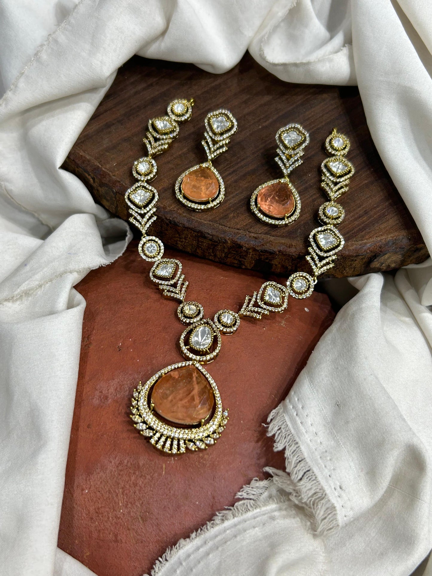 Victorian Polish with AD Stone Necklace