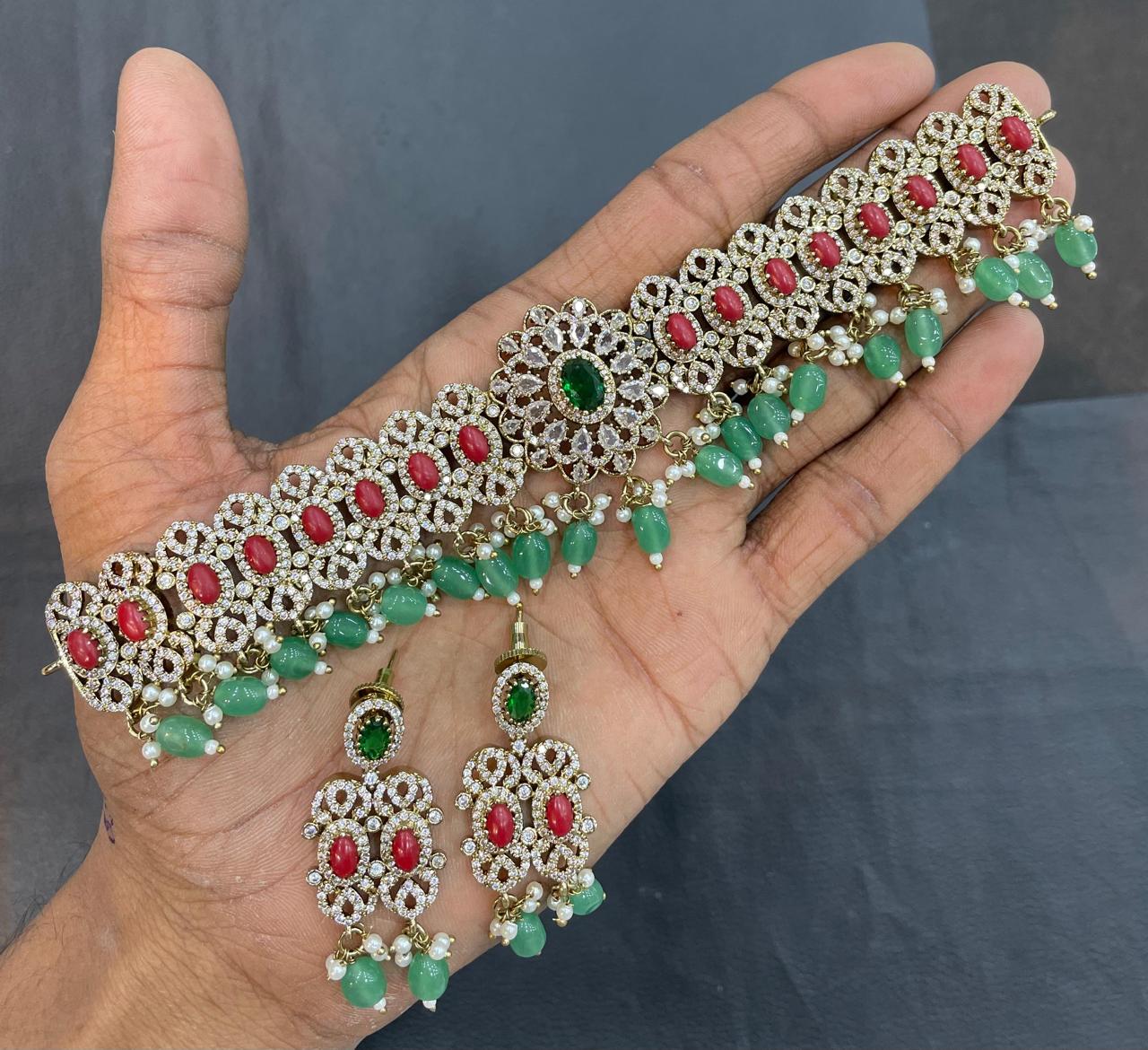 Victorian Polish with AD Stone Choker