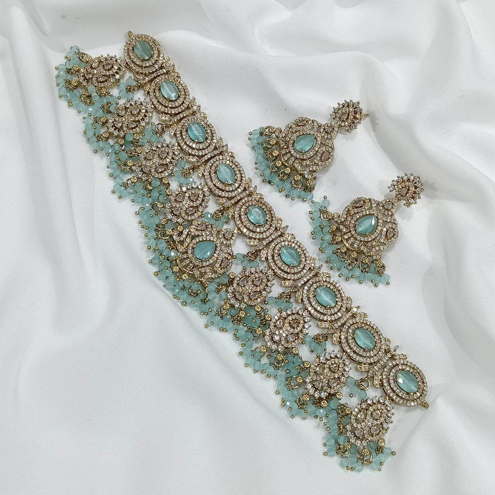 Victorian Polish with AD Stones Choker - Nakshatra Jewels