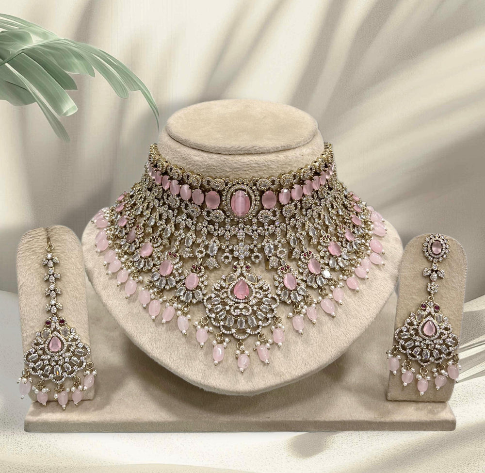 Victorian Polish AD Stones Bridal Choker
