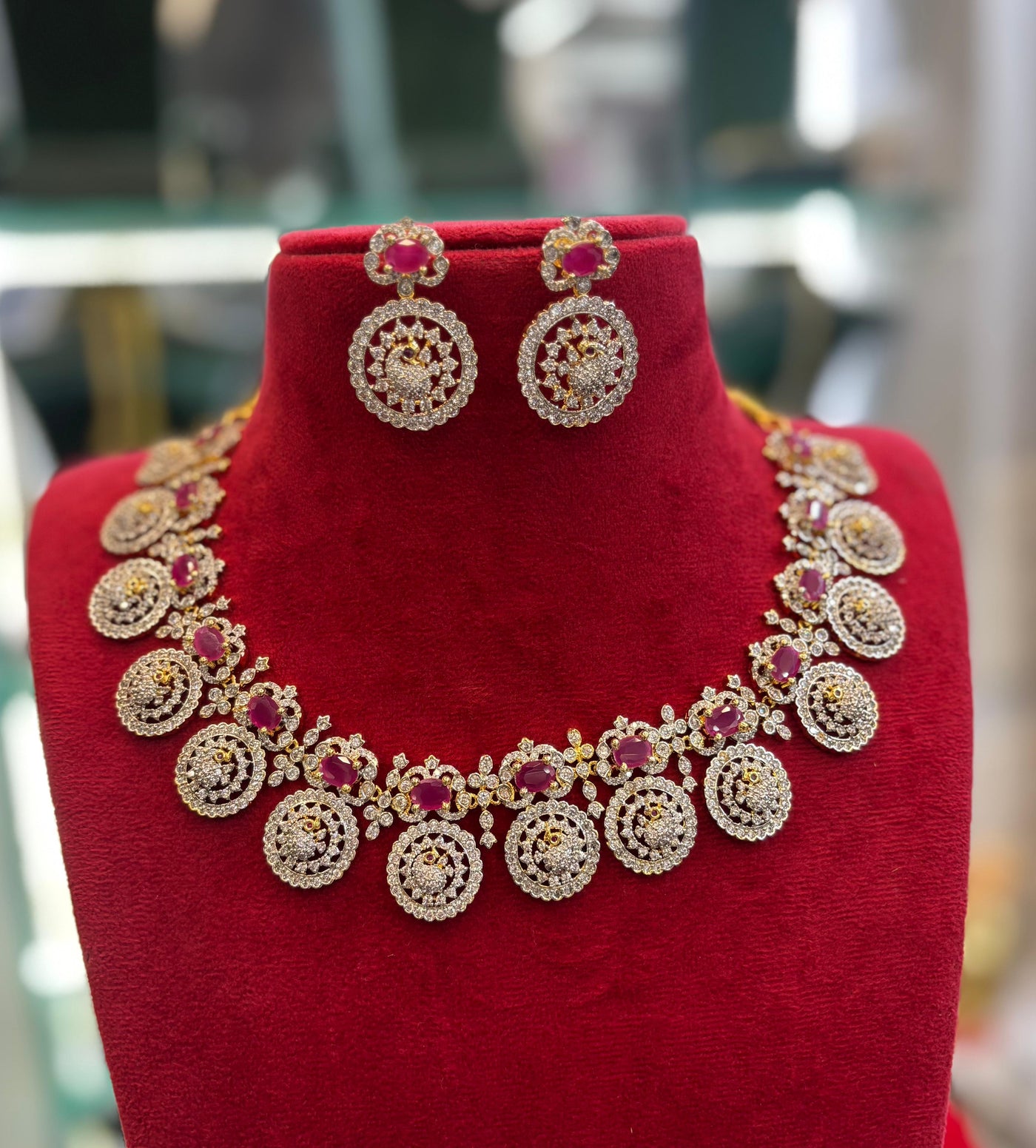 American Diamond Stones Bridal Necklace