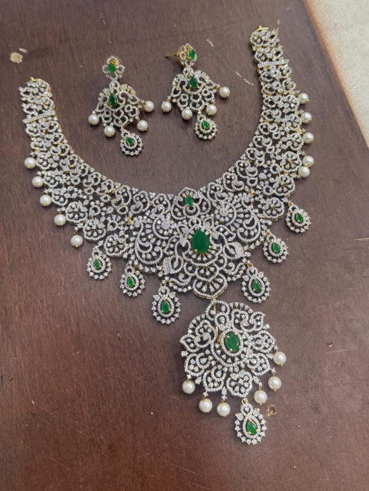 American Diamond Stones Bridal Necklace