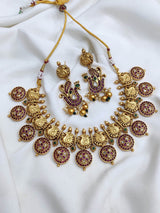 Nagasi Work with Kempu Stones Bridal Necklace - Nakshatra Jewels