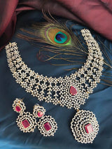 American Diamond Stones Bridal Haram - Nakshatra Jewels