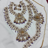 Moissanite Stones Bridal Set - Purple - Nakshatra Jewels
