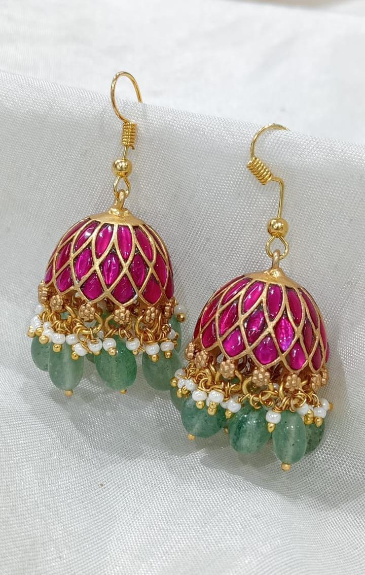 Jaadu Kundan Stones Bridal Earrings