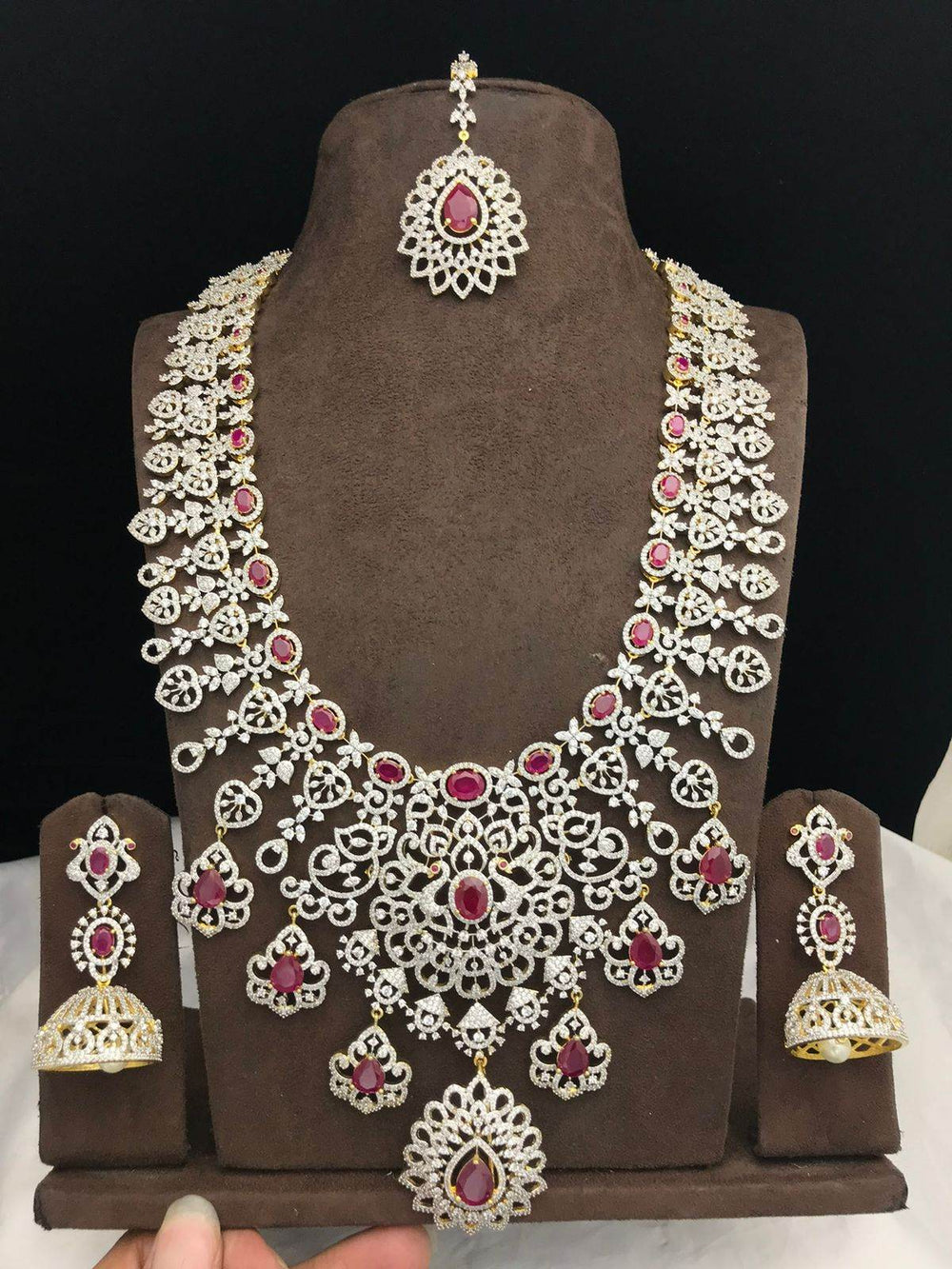 American Diamond Stone Bridal Haram - Nakshatra Jewels