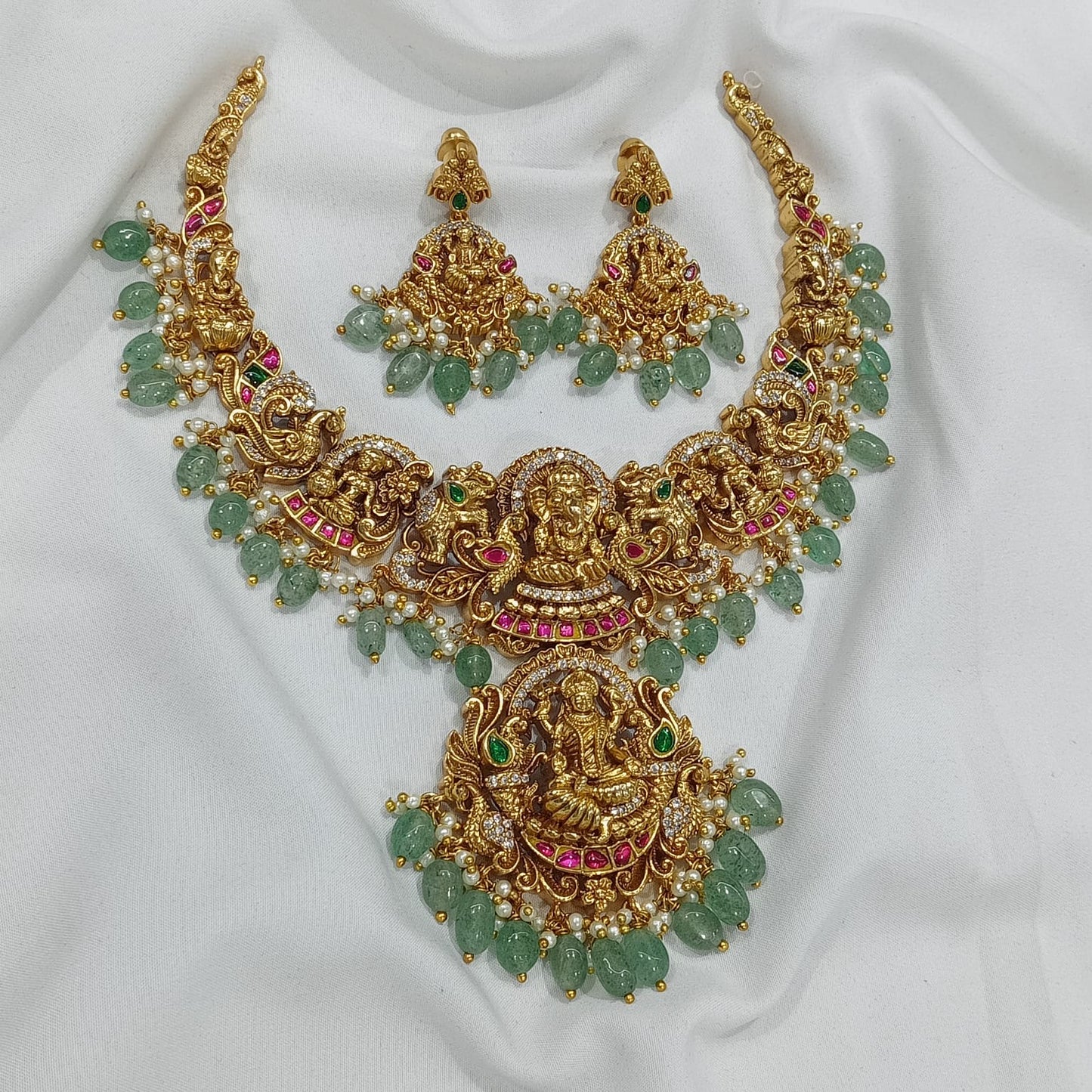 Nakshi Work with Jaadu Kundan Stones Bridal Necklace