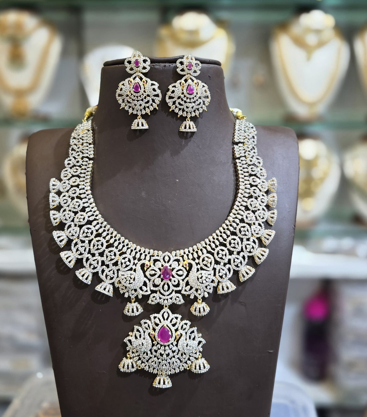 American Diamond Stones Bridal Necklace