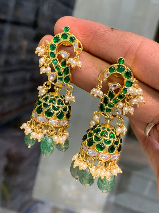 Jaadu Kundan Stones Bridal Earrings