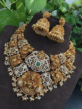 Nakshi Work with AD Stones Bridal Necklace - Nakshatra Jewels
