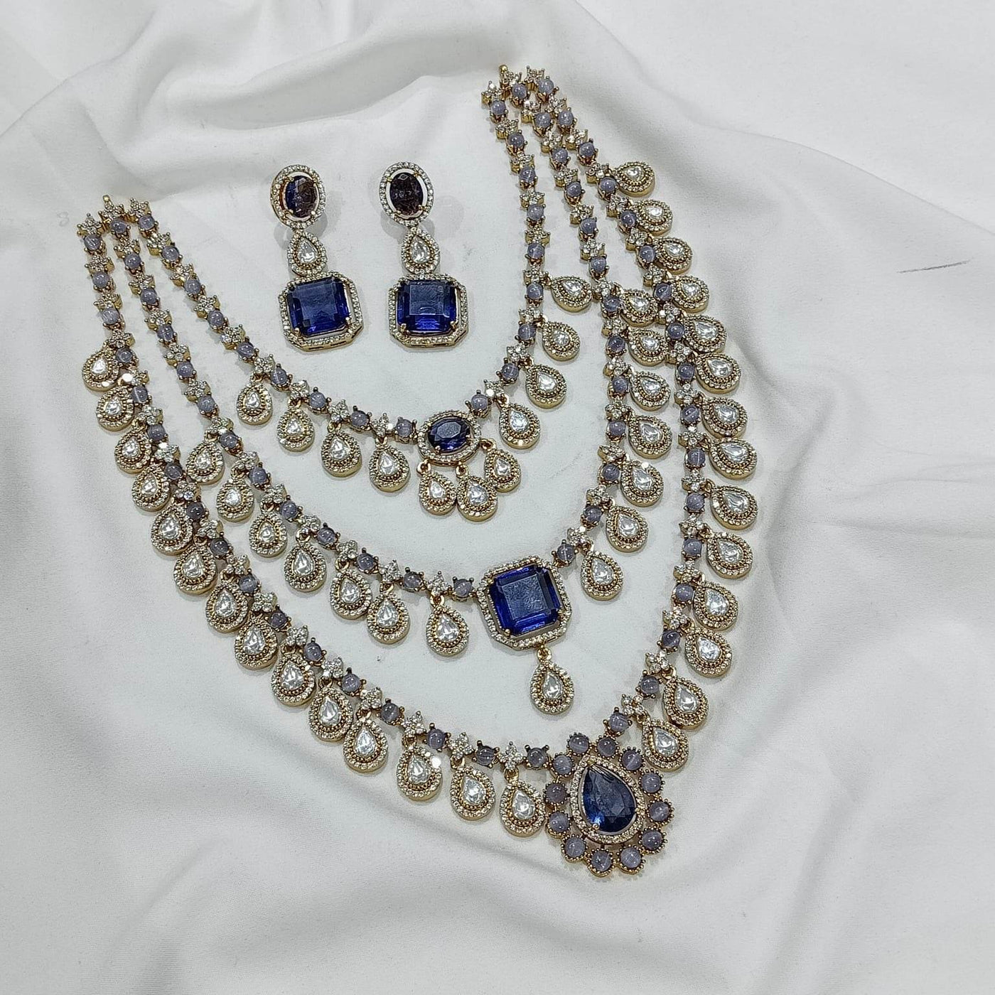 Victorian Polish with AD Stones Bridal Layer Haram
