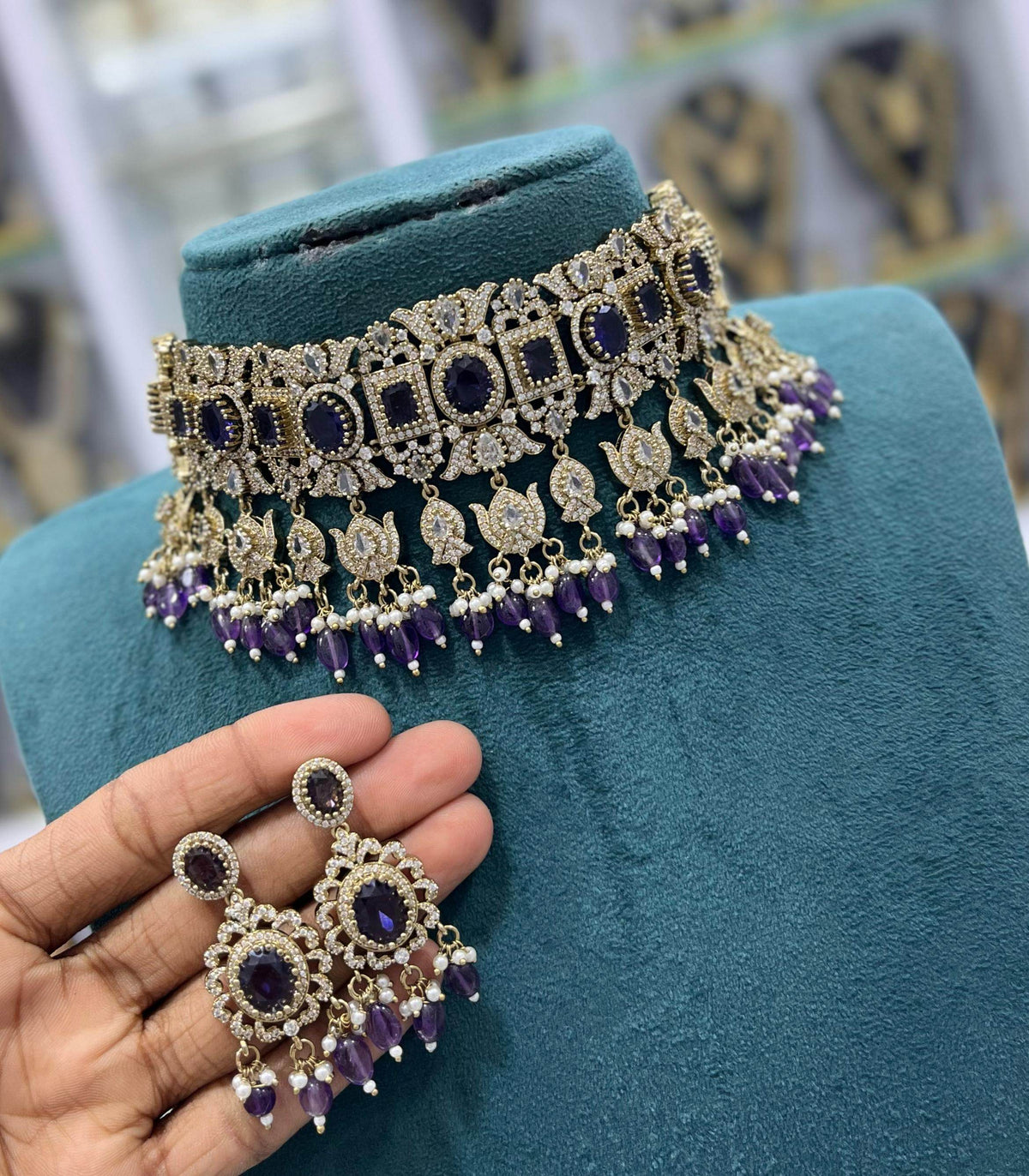 Victorian Polish with AD Stones Choker