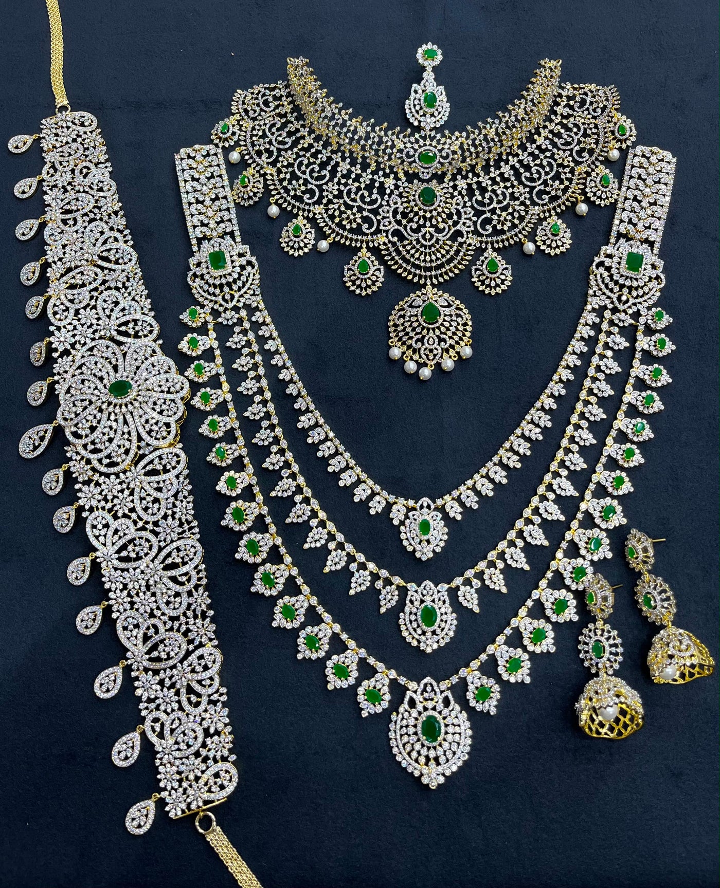 American Diamond Stones Bridal Combo Set