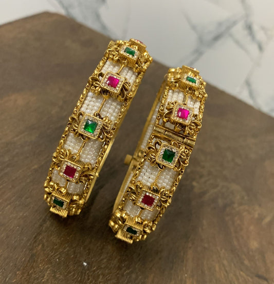 Kundan Stone Bangles (Openable)