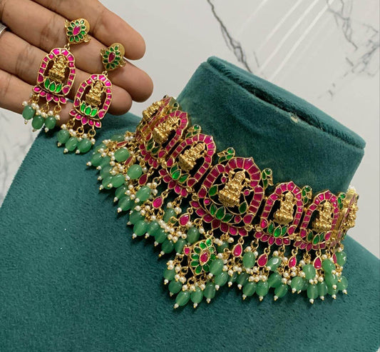 Jaadu Kundan Stones Bridal Necklace - Nakshatra Jewels