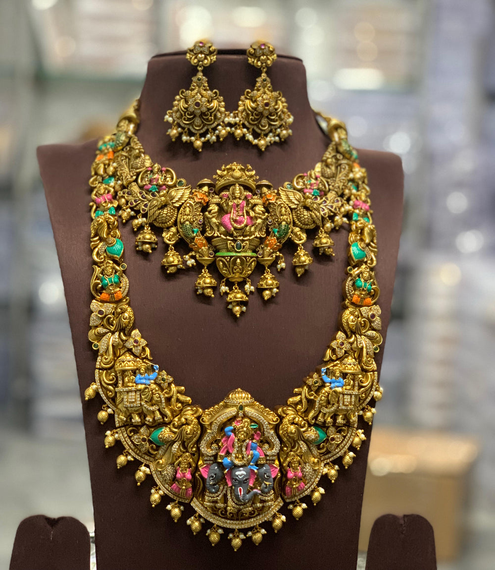 Nakshi Work with AD Stones Bridal Combo Set