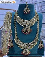 Victorian Polish AD Stones Bridal Set - Nakshatra Jewels