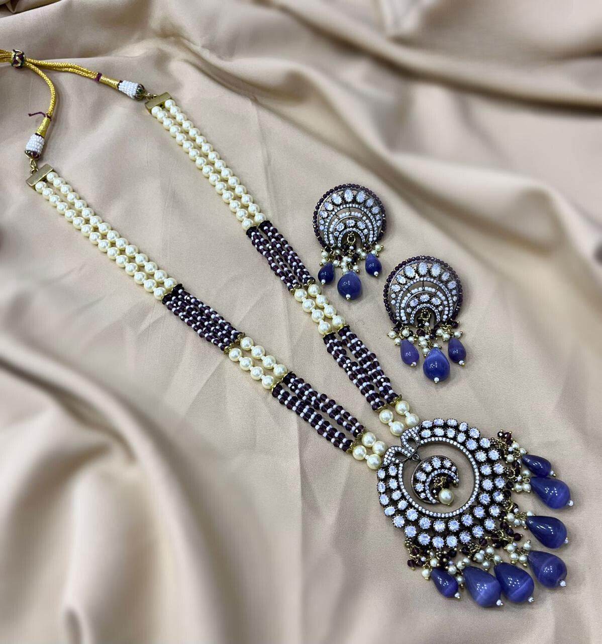 Victorian Polish AD Stones Pendent with Beads Haram
