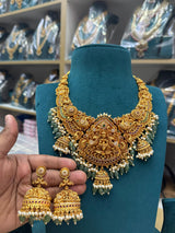 Nakshi Work with AD Stones Bridal Necklace