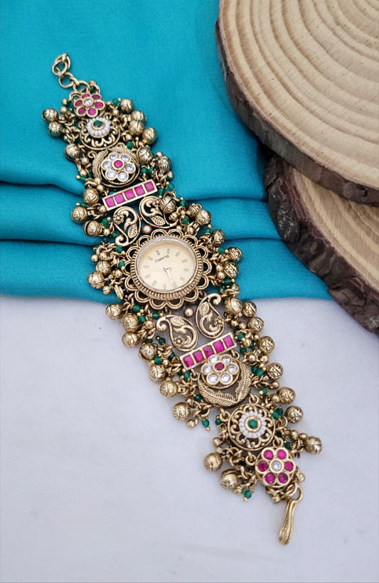 Premium Imitation Jewelry with Kundan Stone Antique Watches