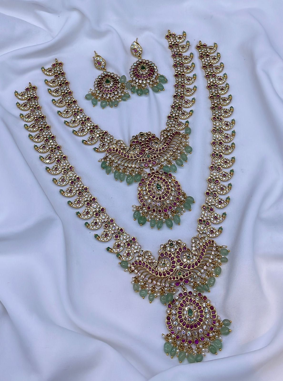 Nakshi Work with Kempu and AD Stones Bridal Combo
