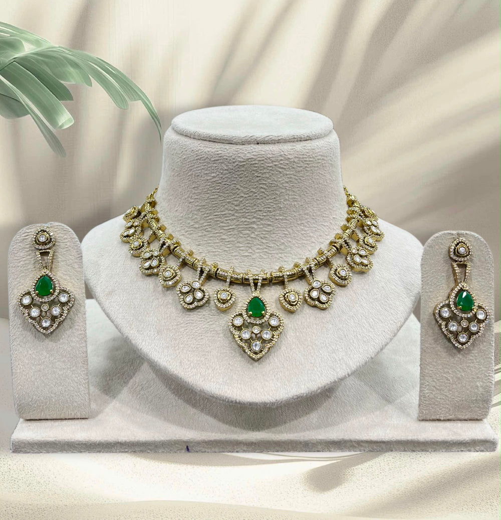 Victorian Polish AD Stones Necklace