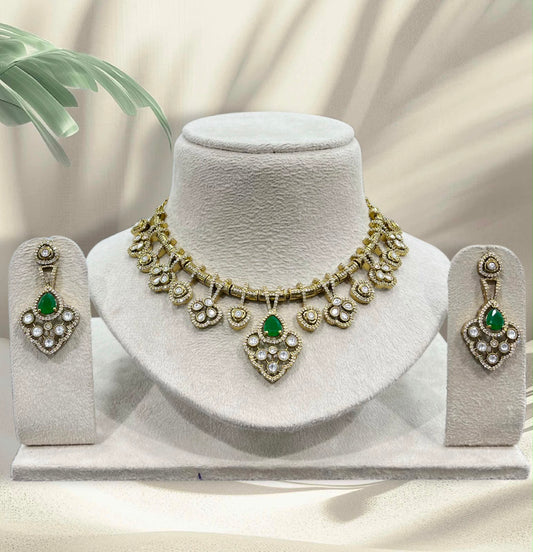 Victorian Polish AD Stones Necklace