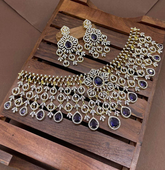 Moissanite & AD Stones Bridal Choker - Nakshatra Jewels