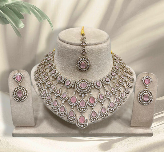Victorian Polish with AD Stones Necklace