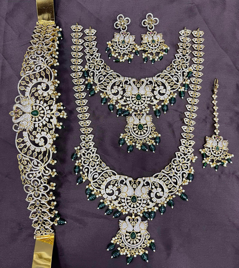 Victorian Polish AD Stones Bridal Set - Nakshatra Jewels
