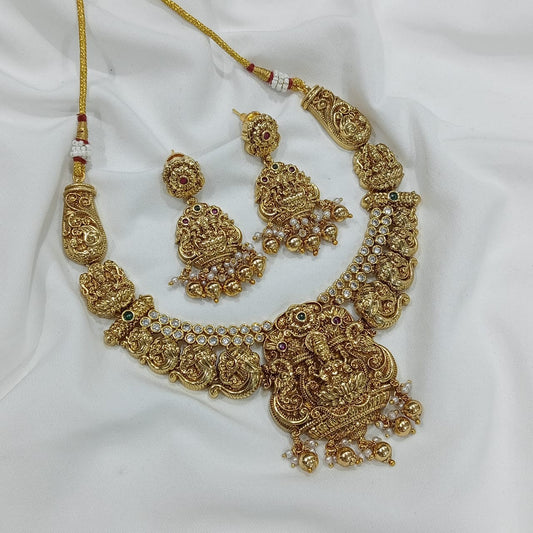 Nakshi Work with AD Stone Necklace