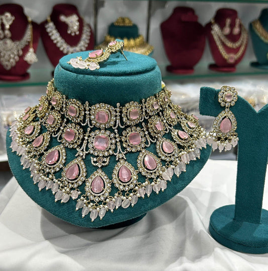 Victorian Polish with AD Stones Choker - Nakshatra Jewels
