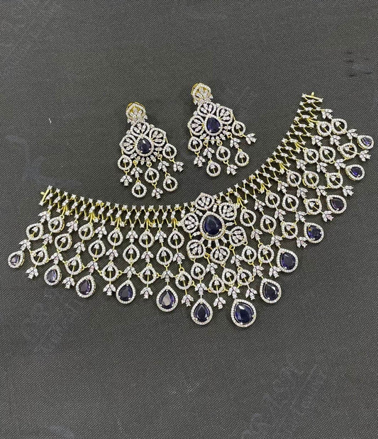 American Diamond Stones Bridal Choker - Nakshatra Jewels