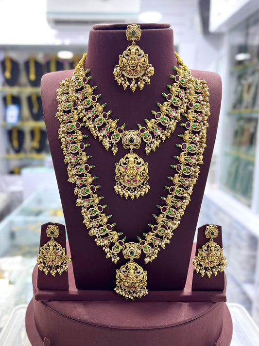 Nakshi Work with Kundan Stones Bridal Combo Set